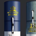 Luxury Wine Bottle And Glasses With Decorative Colored Boxes On Wooden Table