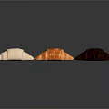 Three Different Colored Croissants White Butter And Chocolate On Dark Background
