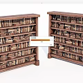 Two Traditional Wooden Bookcases With Multiple Shelves Filled With Books