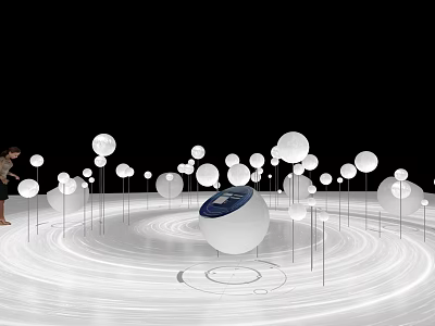 Modern art installation Meichen activity Meichen exhibition board interactive area 3d model