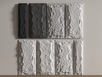 Textured Wall Panels With Dark And Light Color Designs For Interior Decor 3d model