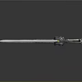 Ornate Decorative Sword Weapon With Intricate Silver Blade Carvings And White Ivory Handle