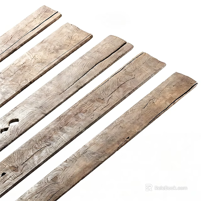 Authentic Rustic Wooden Planks With Natural Texture And Aged Surface Details 3d model 