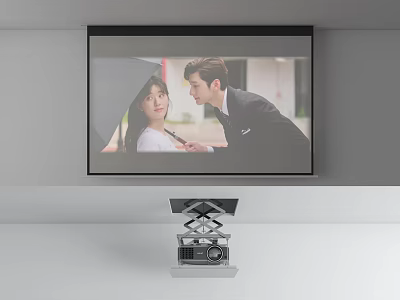 Ceiling Mounted Projection Monitoring System With Screen And Camera For Indoor Security 3d model