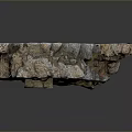 Ancient Stone Wall Ruins With Rough Texture And Mossy Patches