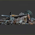Rusty Metal Pipes And Valves Stacked With Assorted Industrial Fittings Collection
