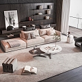 Modern Poliform Sofa Coffee Table Combination 3d model