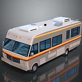 modern bus minibus driverless bus 3d model