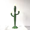 Modern Green Cactus Shaped Floor Lamp With Three White Globe Lights 3d model