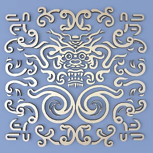 Chinese Dragon Totem Metal Carved Dragon Carved Chinese Pattern Hollow Carved Traditional Carved 3d model