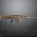 Brown Rifle 3D Model Design With Silver Barrel Magazine And Stock