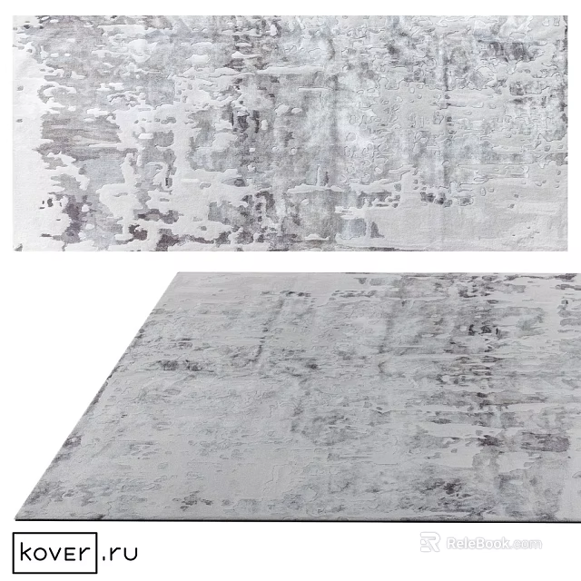 Modern Gray Square Carpet With Abstract Textured Pattern For Home Decor 3d model 