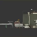 Colorful Furniture Models With Different Styles Including Cabinets Chairs Tables And Shelves On Gray Background