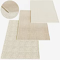 Textured Square Rugs In Neutral Beige Tones For Modern Home Decor