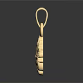 Gold Decorative Pendant with Intricate Scroll Patterns and Floral Accents