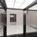 Modern Elevator Interior Design With Glass Doors And Control Panel Details 3d model