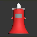 Red Modern Computer Speaker With White Top And Silver Stand Design