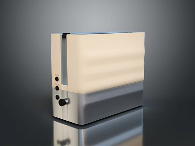 Modern Cream Silver Toaster Kitchen Appliance With Control Knobs And Sleek Finish 3d model
