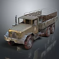 Vintage Military Utility Vehicle With Wooden Cargo Bed Metal Roof Rack And Retro Appearance