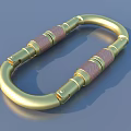 Silver And Gold Metal Carabiner Clips With Copper Fasteners For Daily Use