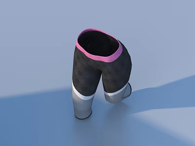 Dark Colored Pants with Pink Waistband and White Cuffs Modern Casual Design Style 3d model