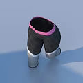Dark Colored Pants with Pink Waistband and White Cuffs Modern Casual Design Style