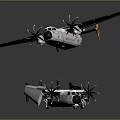 United States Navy Military Aircraft With Propellers Star Emblem And White Fuselage Design