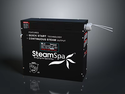 Modern SteamSpa Steam Generator With Quick Start Timer Continuous Output And ETL Certified Design 3d model