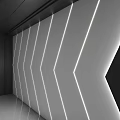Modern Black And White Interior Background Wall With Illuminated Arrow Shaped Lines
