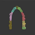 Architectural Arch Structure Design Using Stacked Colored Blocks In Creative Construction