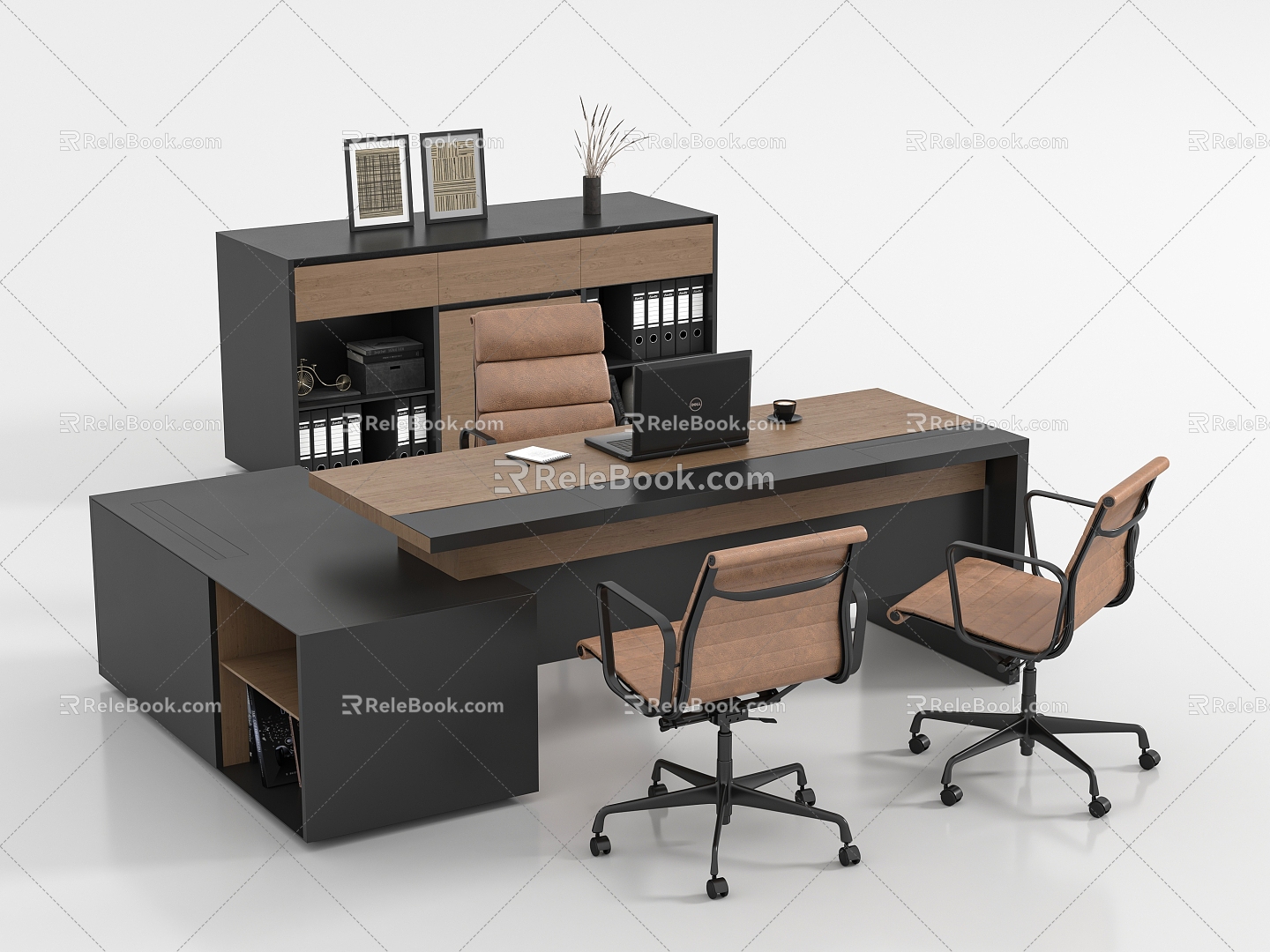 Manager Office Desk Chair Combination Office Chair 3d model