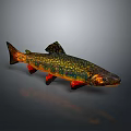Colorful Decorative Fish Figurine With Vibrant Green Red Orange Hues For Home Decor