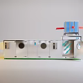 Industrial Equipment With Multiple Circular Vents And Integrated Control Panel System