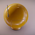 Yellow Round Design Portable Audio Speaker With Display Screen Control Buttons And Speaker Holes