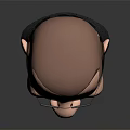 3D Male Character Head Model Wearing Glasses Suit Tie with Black Hair and Realistic Features