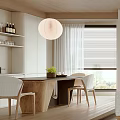 Modern Living Dining Room Open Layout With Sofa Coffee Table Large Windows And Blinds
