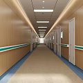 Modern Nurse Station Interior With Wooden Walls Green Counter Digital Screen And Entrance Doors