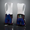 Back View Of Cycling Bib Shorts With Blue Black Design And Brand Logos