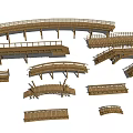 Wooden Landscape Bridges With Various Curved And Straight Designs For Gardens