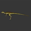 3D Rendered Dinosaur Model With Green Yellow Stripes And Tongue Sticking Out