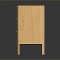 Wooden Sideboard with Minimalist Design Featuring Cabinets and Drawers on Slim Legs