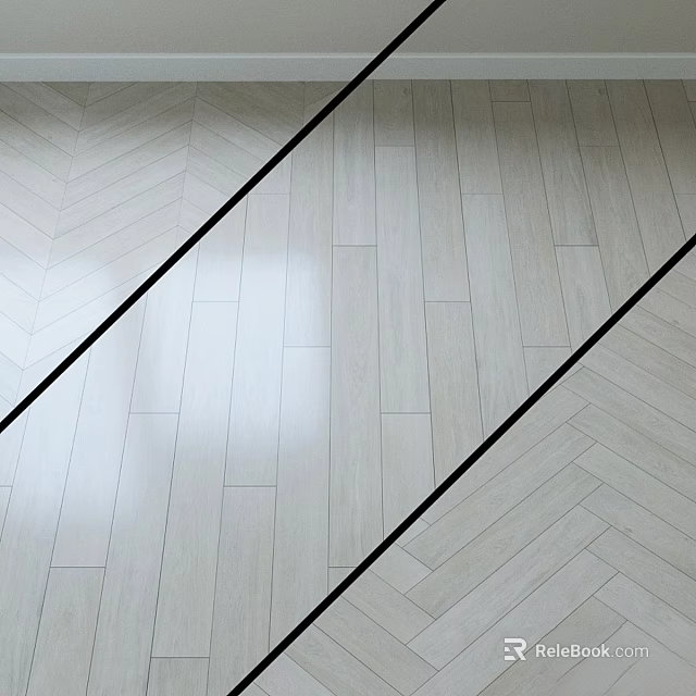 Light Wood Flooring With Herringbone Pattern And Parallel Black Strips 3d model