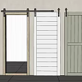 Barn Door Designs Featuring Wooden Glass Frame White And Light Green With Black Sliding Hardware