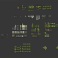 Diverse Scene Components Including Building Blocks Green Plants and Modular Elements