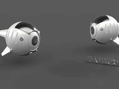 Two Modern Silver Drone Models With Camera For Tech Display Show 3d model
