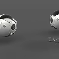 Two Modern Silver Drone Models With Camera For Tech Display Show