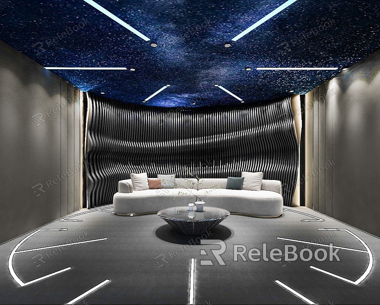 Intelligent lighting experience room villa video room recreation room entertainment and leisure space model