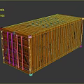 Orange Shipping Container With Metal Doors Corrugated Sides And Rustic Finish