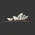 Sydney Opera House Architectural Model With White Shell Roof Wooden Base And Blue Water