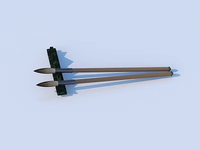 Wooden Chopsticks With Green Chopstick Rest Practical For Daily Household Use 3d model